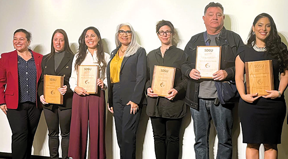 From left to right: Gina Nuñez Mchiri, Laura Monsalve Lorente, Margherita Capriotti, Cristina Alfaro, Arzu Ozkal, Juan Carlos Ramirez-Pimienta and Vannessa Falcón Orta.