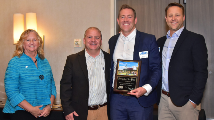 Members of the SDSU Mission Valley river park design team pose with the Project of the Year award